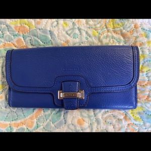 blue coach wallet